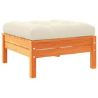 vidaXL Set Divani da Giardino Marrone cera, Crema in Legno massello di pino, Tessuto Oxford