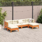 vidaXL Set Divani da Giardino Marrone Cera in Legno Massello di Pino Grande Modulare