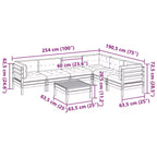 vidaXL Set divani da giardino Marrone cera Legno massello di pino, Tessuto Oxford, Cotone PP