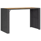 vidaXL Ensemble de bar d'extérieur 7 pièces noir - Poly rotin et acacia résistants aux intempéries avec tabourets