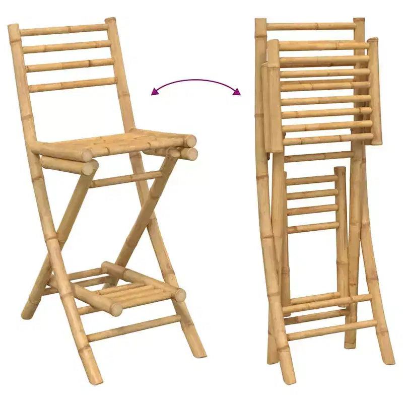 vidaXL Set da bar da esterno bambù naturale dimensioni medie pieghevole