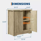 Buffet encastré avec rangement, Buffet contemporain avec 2 portes et étagères réglables, Meuble TV, Armoire de rangement Mid-Century pour entrée