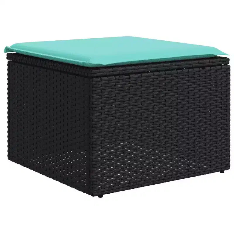 vidaXL Set divani da giardino 5 pz con cuscini, in polyrattan nero