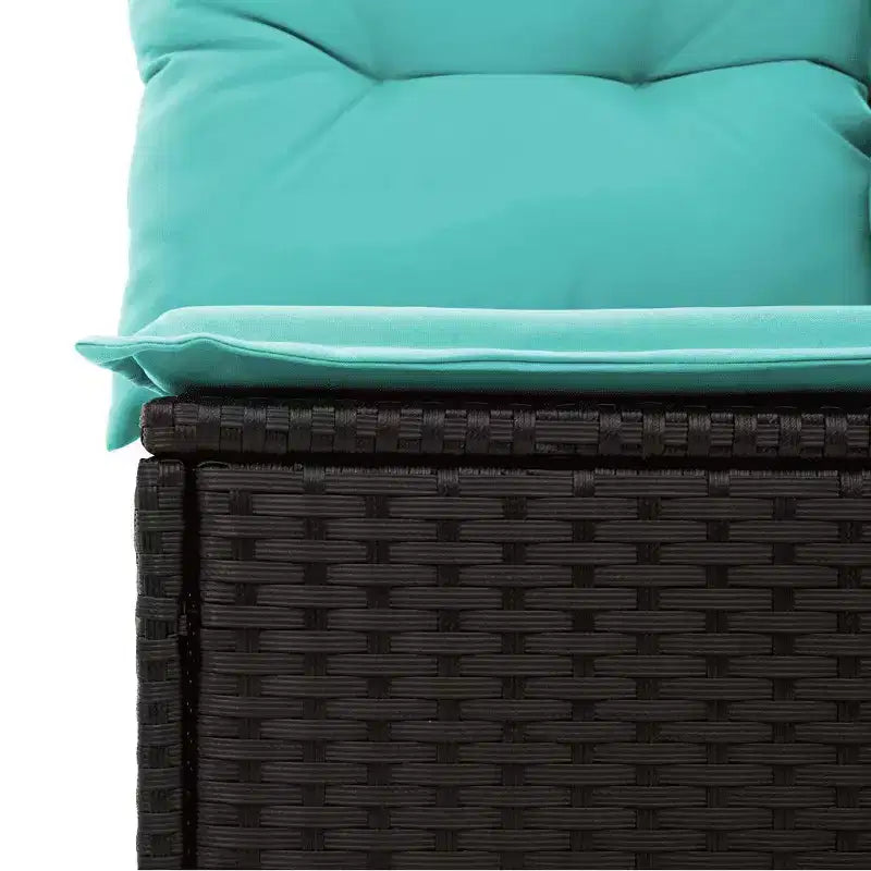 vidaXL Set divani da giardino 5 pz con cuscini, in polyrattan nero