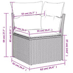 vidaXL Set di Divani da Giardino in Rattan PE Grigio, Materiali Resistenti ai Raggi UV