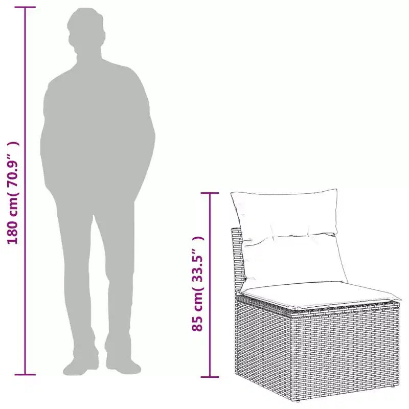 vidaXL Set di Divani da Giardino in Rattan PE Grigio, Materiali Resistenti ai Raggi UV