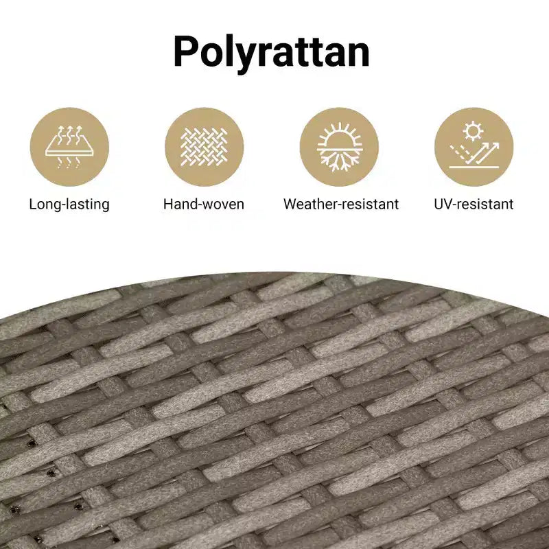 vidaXL Set di Divani da Giardino in Rattan PE Grigio, Materiali Resistenti ai Raggi UV