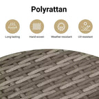vidaXL Set di Divani da Giardino in Rattan PE Grigio, Materiali Resistenti ai Raggi UV