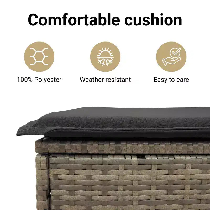 vidaXL Set di Divani da Giardino in Rattan PE Grigio, Materiali Resistenti ai Raggi UV