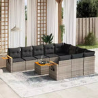 vidaXL Set di Divani da Giardino in Rattan PE Grigio, Materiali Resistenti ai Raggi UV