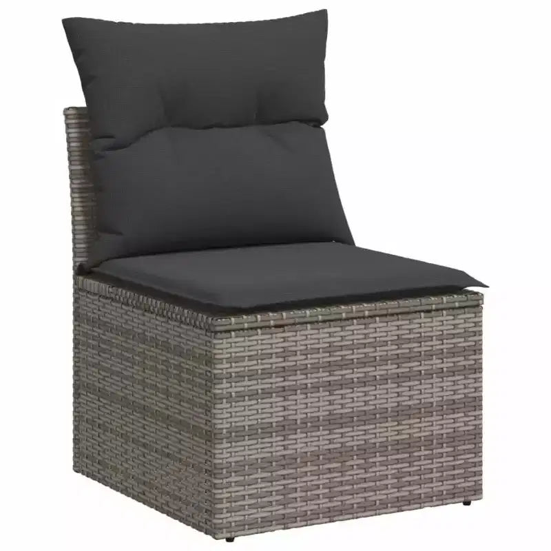 vidaXL Set di Divani da Giardino in Rattan PE Grigio, Materiali Resistenti ai Raggi UV