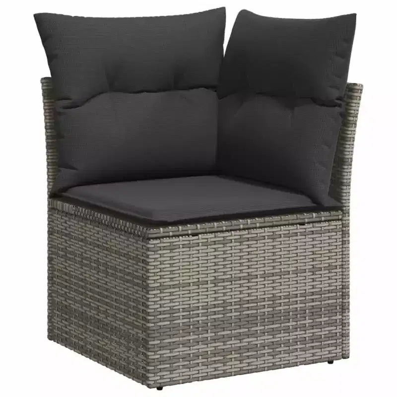 vidaXL Set di Divani da Giardino in Rattan PE Grigio, Materiali Resistenti ai Raggi UV