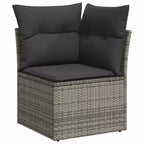 vidaXL Set di Divani da Giardino in Rattan PE Grigio, Materiali Resistenti ai Raggi UV