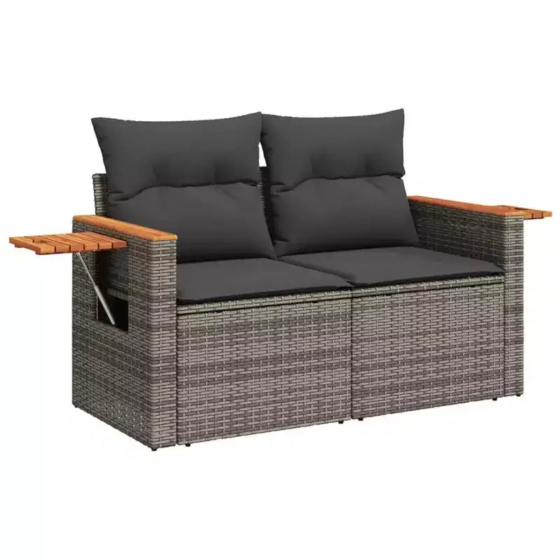 vidaXL Set di Divani da Giardino in Rattan PE Grigio, Materiali Resistenti ai Raggi UV