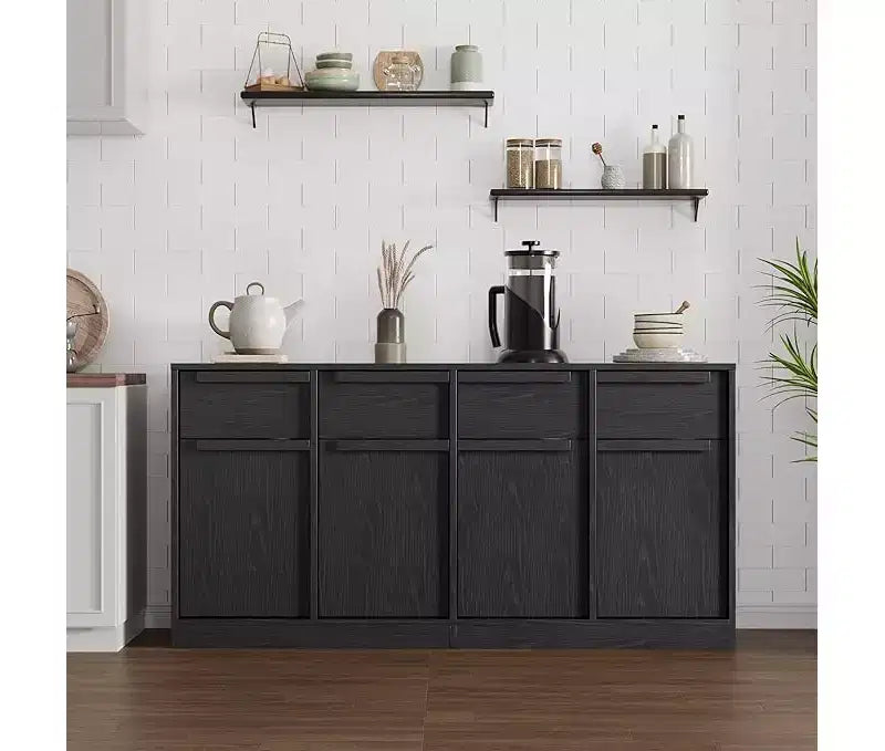Buffet de cuisine CuisinSmart avec tiroirs, grand meuble de café avec rangement, buffet en bois moderne pour la cuisine et la salle à manger