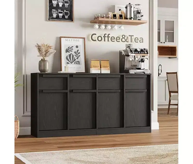 Buffet de cuisine CuisinSmart avec tiroirs, grand meuble de café avec rangement, buffet en bois moderne pour la cuisine et la salle à manger