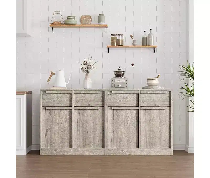 Buffet de cuisine CuisinSmart avec tiroirs, grand meuble de café avec rangement, buffet en bois moderne pour la cuisine et la salle à manger