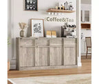 Buffet de cuisine CuisinSmart avec tiroirs, grand meuble de café avec rangement, buffet en bois moderne pour la cuisine et la salle à manger