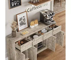 Buffet de cuisine CuisinSmart avec tiroirs, grand meuble de café avec rangement, buffet en bois moderne pour la cuisine et la salle à manger