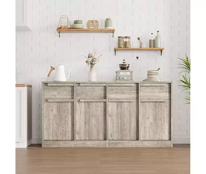Buffet de cuisine CuisinSmart avec tiroirs, grand meuble de café avec rangement, buffet en bois moderne pour la cuisine et la salle à manger