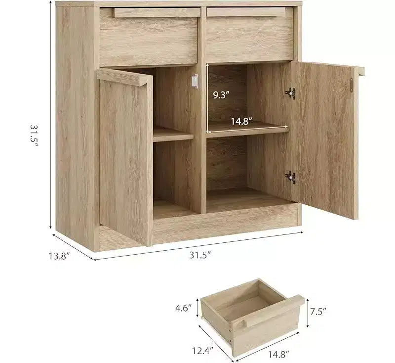 Buffet de cuisine CuisinSmart avec tiroirs, grand meuble de café avec rangement, buffet en bois moderne pour la cuisine et la salle à manger