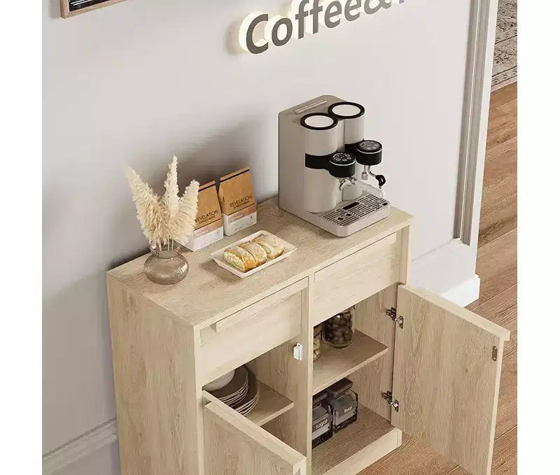 Buffet de cuisine CuisinSmart avec tiroirs, grand meuble de café avec rangement, buffet en bois moderne pour la cuisine et la salle à manger