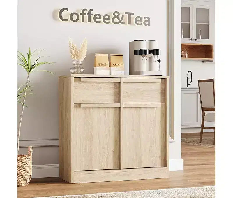 Buffet de cuisine CuisinSmart avec tiroirs, grand meuble de café avec rangement, buffet en bois moderne pour la cuisine et la salle à manger