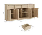 Buffet de cuisine CuisinSmart avec tiroirs, grand meuble de café avec rangement, buffet en bois moderne pour la cuisine et la salle à manger