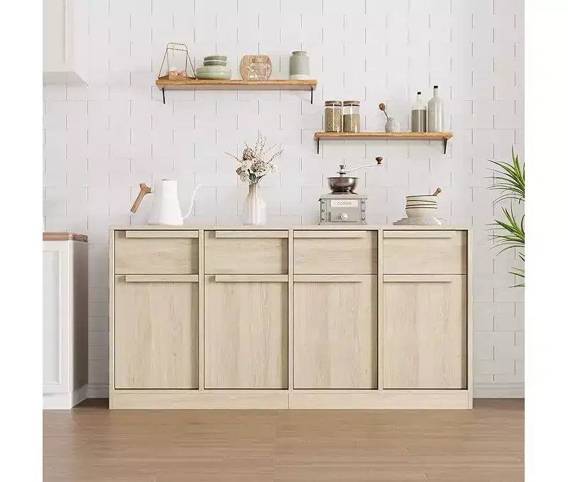 Buffet de cuisine CuisinSmart avec tiroirs, grand meuble de café avec rangement, buffet en bois moderne pour la cuisine et la salle à manger