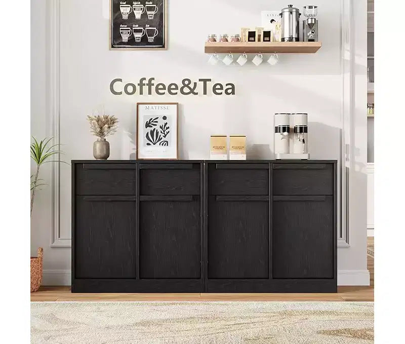 Buffet de cuisine CuisinSmart avec tiroirs, grand meuble de café avec rangement, buffet en bois moderne pour la cuisine et la salle à manger