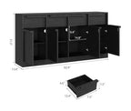 Buffet de cuisine CuisinSmart avec tiroirs, grand meuble de café avec rangement, buffet en bois moderne pour la cuisine et la salle à manger
