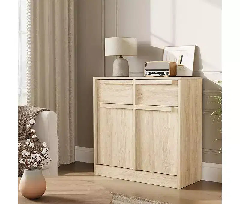 CuisinSmart Mobile Credenza con Cassetti, Grande Armadio da Caffè con Contenitore, Mobile Credenza Moderno in Legno per Cucina Sala da Pranzo