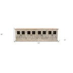 HomeRoots 118 Credenza in legno massello bianca anticata e invecchiata con 8 ante in vetro