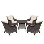UPTIOT 4-Person Seating Group With Fire Pit And Cushions