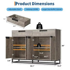 CuisinSmart 55 Credenza Moderna Grande da Cucina con 2 Cassetti e 4 Ante, Mobile Contenitore Buffet da Bar per Caffè per Sala da Pranzo