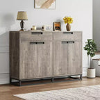 CuisinSmart 55 Credenza Moderna Grande da Cucina con 2 Cassetti e 4 Ante, Mobile Contenitore Buffet da Bar per Caffè per Sala da Pranzo