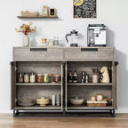 CuisinSmart 55 Credenza Moderna Grande da Cucina con 2 Cassetti e 4 Ante, Mobile Contenitore Buffet da Bar per Caffè per Sala da Pranzo