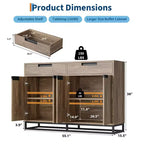 CuisinSmart 55 Credenza Moderna Grande da Cucina con 2 Cassetti e 4 Ante, Mobile Contenitore Buffet da Bar per Caffè per Sala da Pranzo