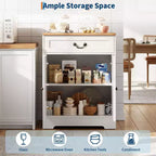 CuisinSmart Mobile da Caffè Farmhouse con 2 Ante e Cassetto, Credenza da Cucina con Ripiano Regolabile, Capacità 150 libbre, per Sala da Pranzo