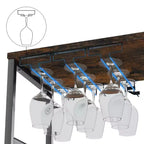 Mobile Bar a 3 Livelli con Portabottiglie e Porta Bicchieri Regolabili, Credenza Moderna con Ante Chiudibili a Chiave