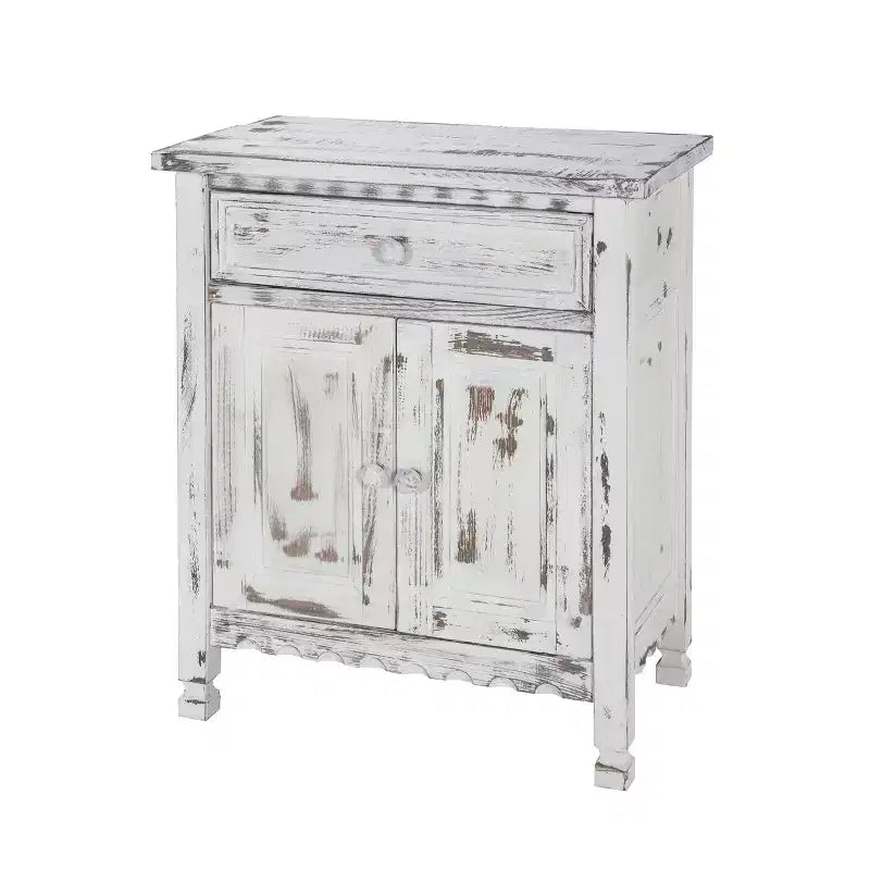 Alaterre Furniture Mobile Credenza Accent Cabinet in Stile Country Cottage, Mobile Credenza Buffet con Cassetto e Due Ante, Mobili per Ingresso e Soggiorno in Legno