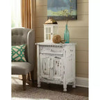 Alaterre Furniture Mobile Credenza Accent Cabinet in Stile Country Cottage, Mobile Credenza Buffet con Cassetto e Due Ante, Mobili per Ingresso e Soggiorno in Legno