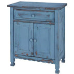Alaterre Furniture Mobile Credenza Accent Cabinet in Stile Country Cottage, Mobile Credenza Buffet con Cassetto e Due Ante, Mobili per Ingresso e Soggiorno in Legno