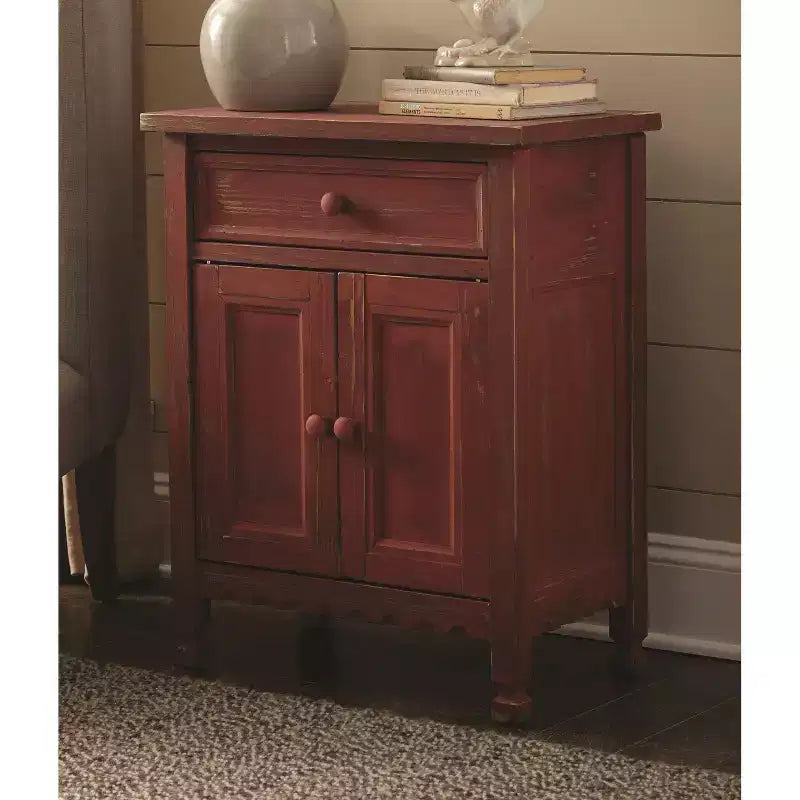 Alaterre Furniture Mobile Credenza Accent Cabinet in Stile Country Cottage, Mobile Credenza Buffet con Cassetto e Due Ante, Mobili per Ingresso e Soggiorno in Legno