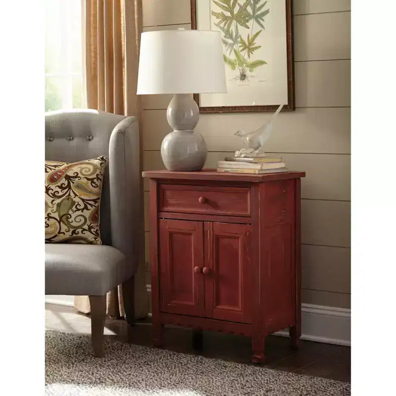 Alaterre Furniture Mobile Credenza Accent Cabinet in Stile Country Cottage, Mobile Credenza Buffet con Cassetto e Due Ante, Mobili per Ingresso e Soggiorno in Legno