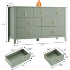 Comò per camera da letto con 7 cassetti, comò moderno largo 137 cm con maniglie in metallo, porta TV, cassettiera in legno per camera da letto