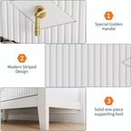 Comò per camera da letto con 7 cassetti, comò moderno largo 137 cm con maniglie in metallo, porta TV, cassettiera in legno per camera da letto