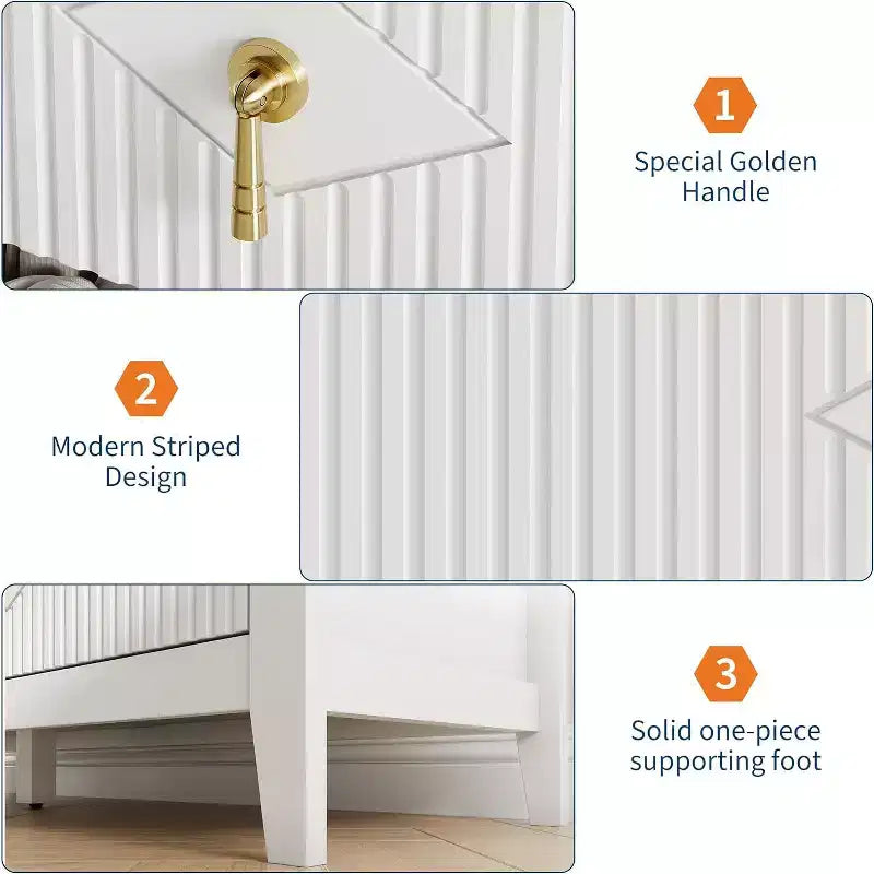 Comò per camera da letto con 7 cassetti, comò moderno largo 137 cm con maniglie in metallo, porta TV, cassettiera in legno per camera da letto