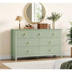 Dresser for Bedroom with 7 Drawers, 54 Wide Modern Chest of Drawers with Metal Handle, Dresser TV Stand, Wood Drawer Organizer for Bedroom