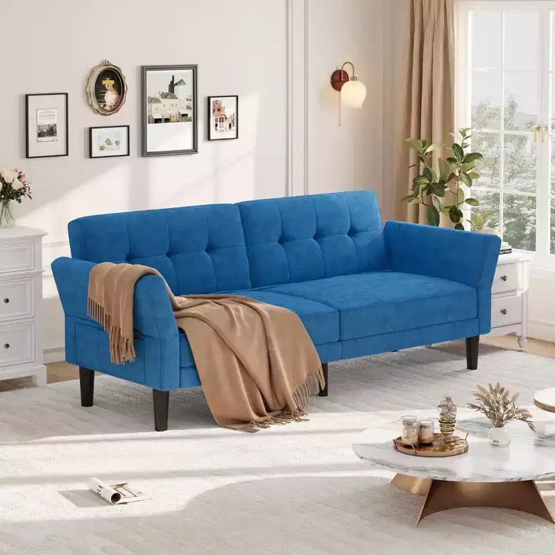 89 Futon divano letto, divano letto convertibile con schienale e braccioli regolabili, divano letto moderno a due posti per soggiorno, camera da letto, appartamenti